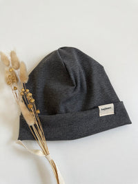 Gerippte Beanie - Anthrazit - hejleen handmade