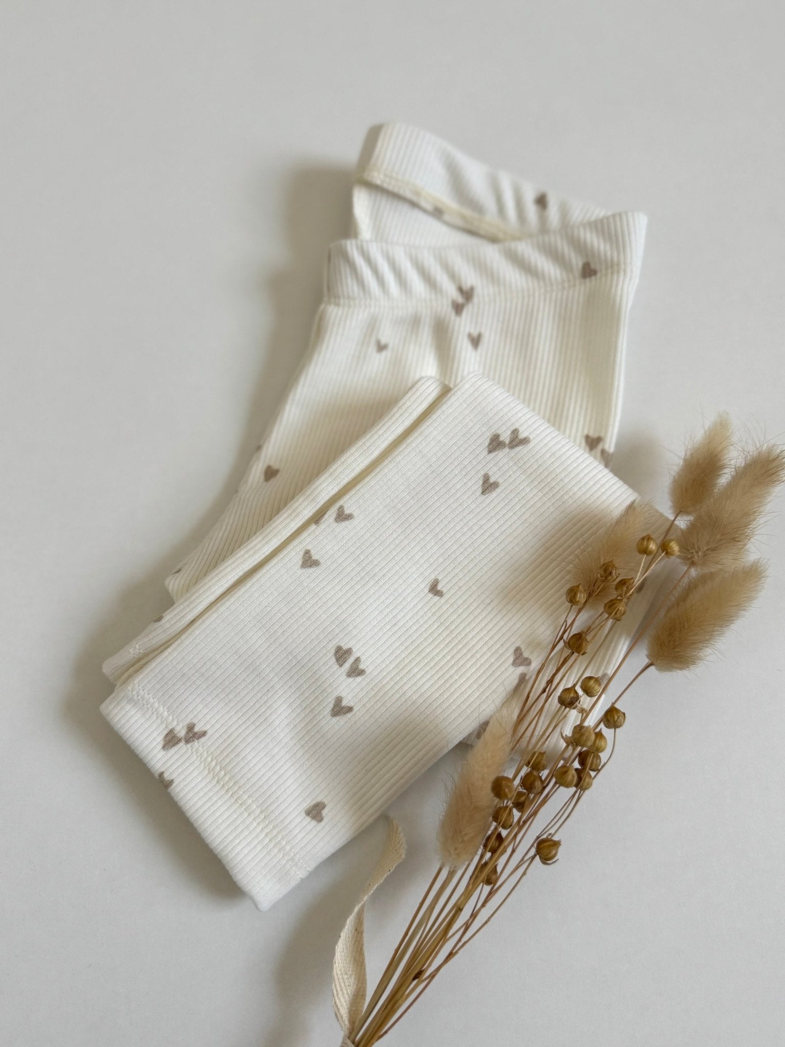 Gerippte Leggings - Herzchen