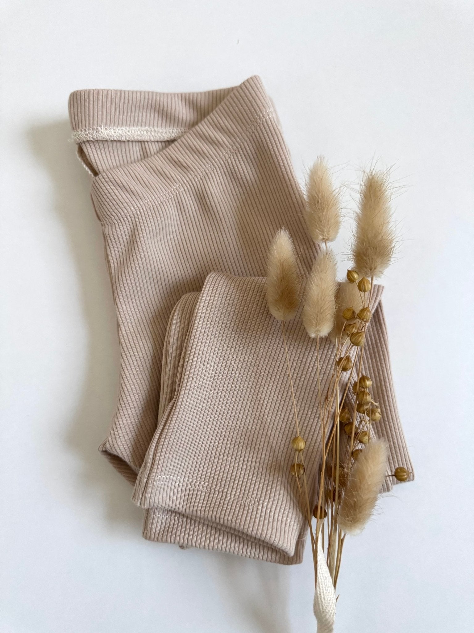 Gerippte Leggings - Karamell