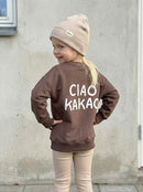 Ciao Kakao Overized Sweater Pullover in braun Outfit Leggings und Beanie Mütze in  beige Karamell Handmade für Baby Kind hejleen kidswear