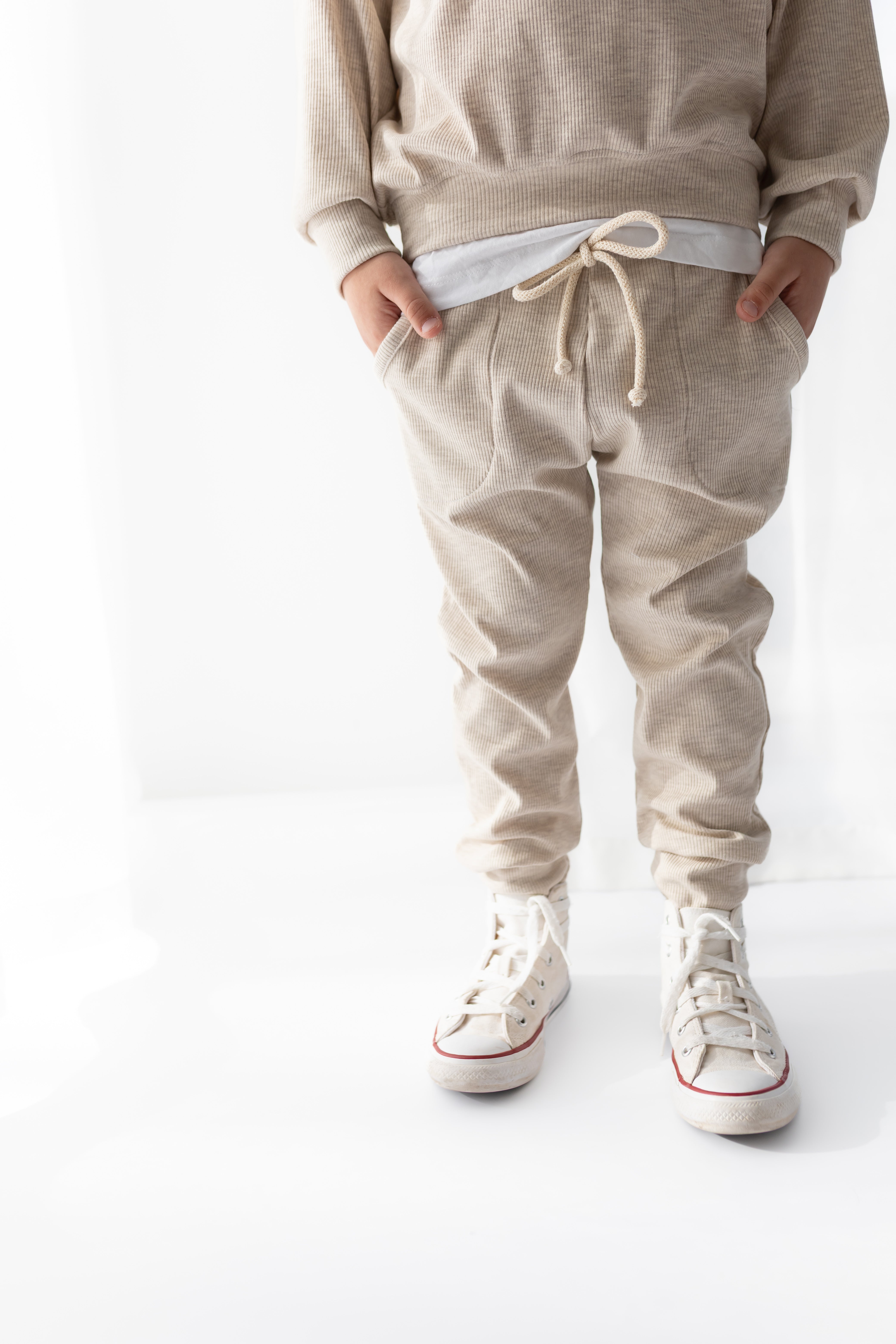 Gr. 110 - Jogger - beige meliert